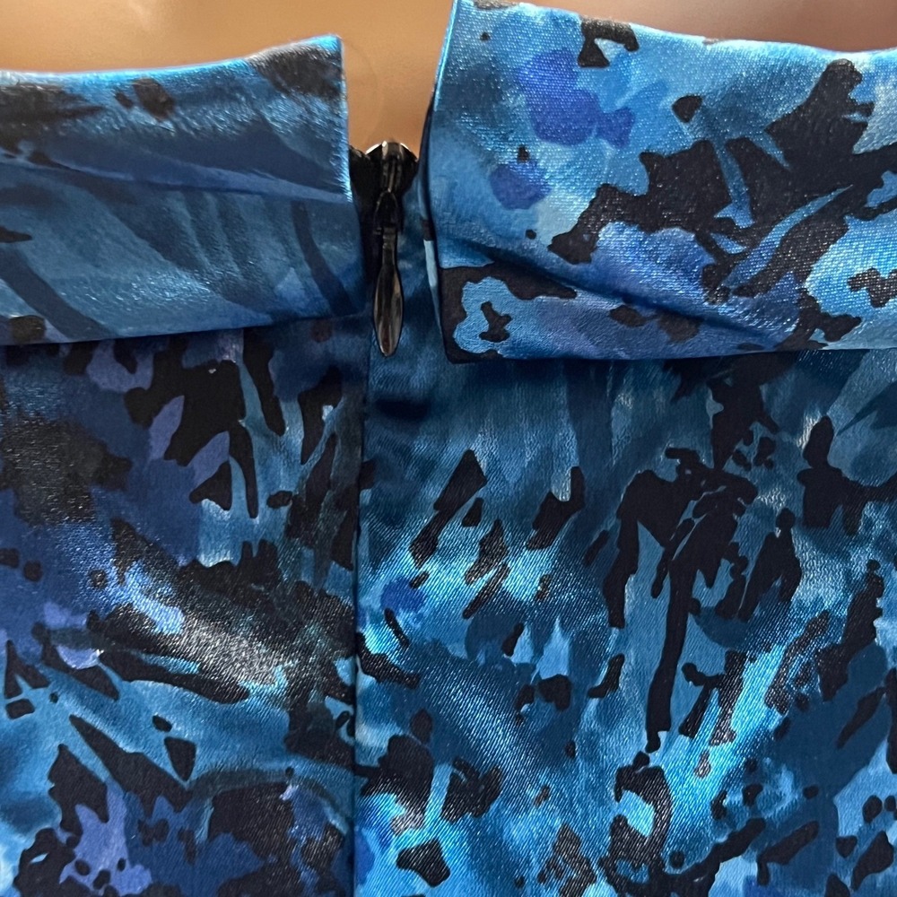 Connected Apparel Sheath Dress Women 10P Blue Black Abstract Floral Metallic NEW - Picture 5 of 10